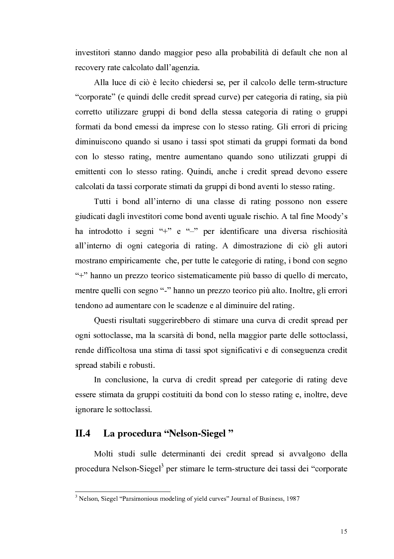 Anteprima della tesi: Le determinanti e l’hedging dei credit spread con le opzioni put europee su indice: una verifica empirica, Pagina 15
