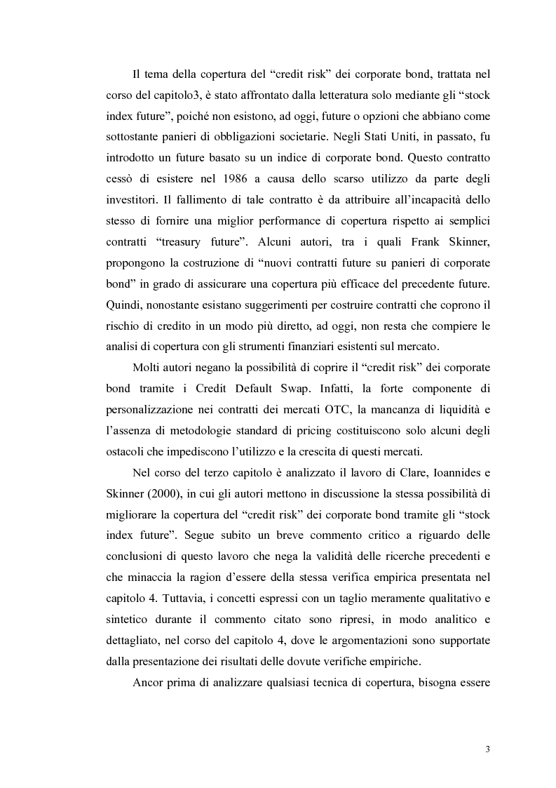 Anteprima della tesi: Le determinanti e l’hedging dei credit spread con le opzioni put europee su indice: una verifica empirica, Pagina 3