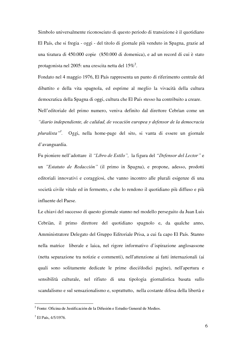 Anteprima della tesi: Il ruolo de El País nella transizione democratica spagnola tra il 1976 e il 1982, Pagina 2