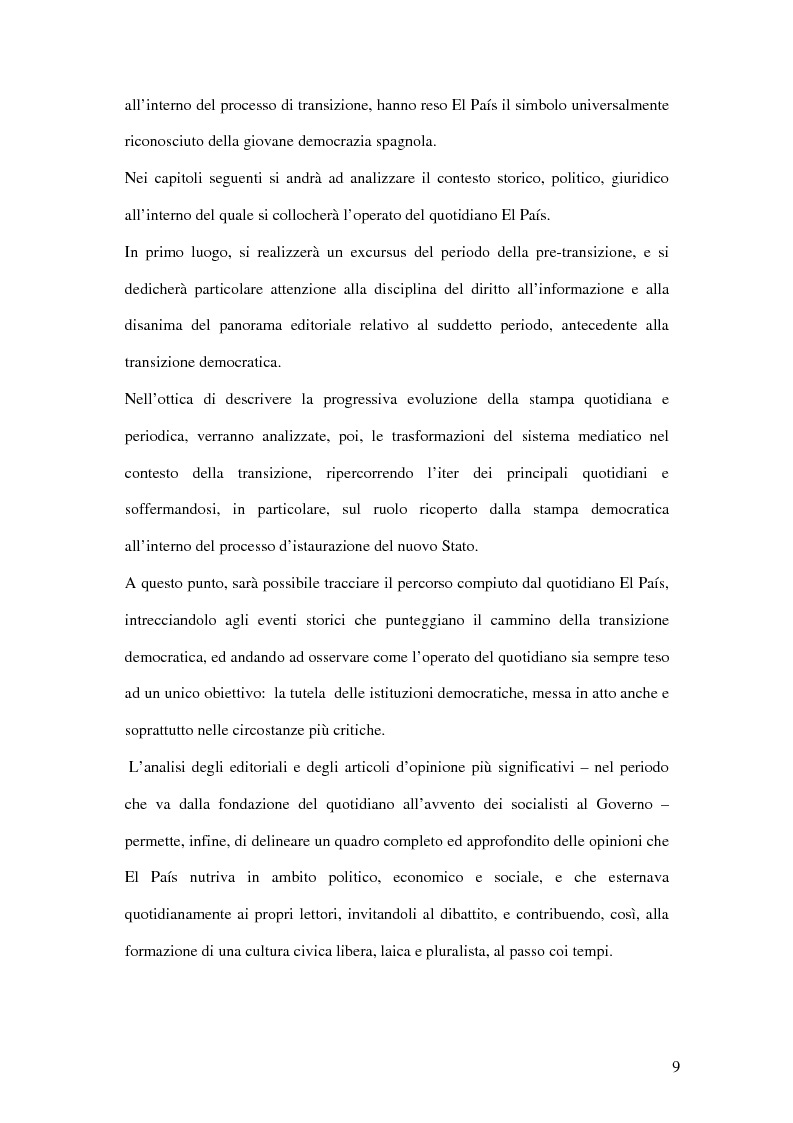 Anteprima della tesi: Il ruolo de El País nella transizione democratica spagnola tra il 1976 e il 1982, Pagina 5
