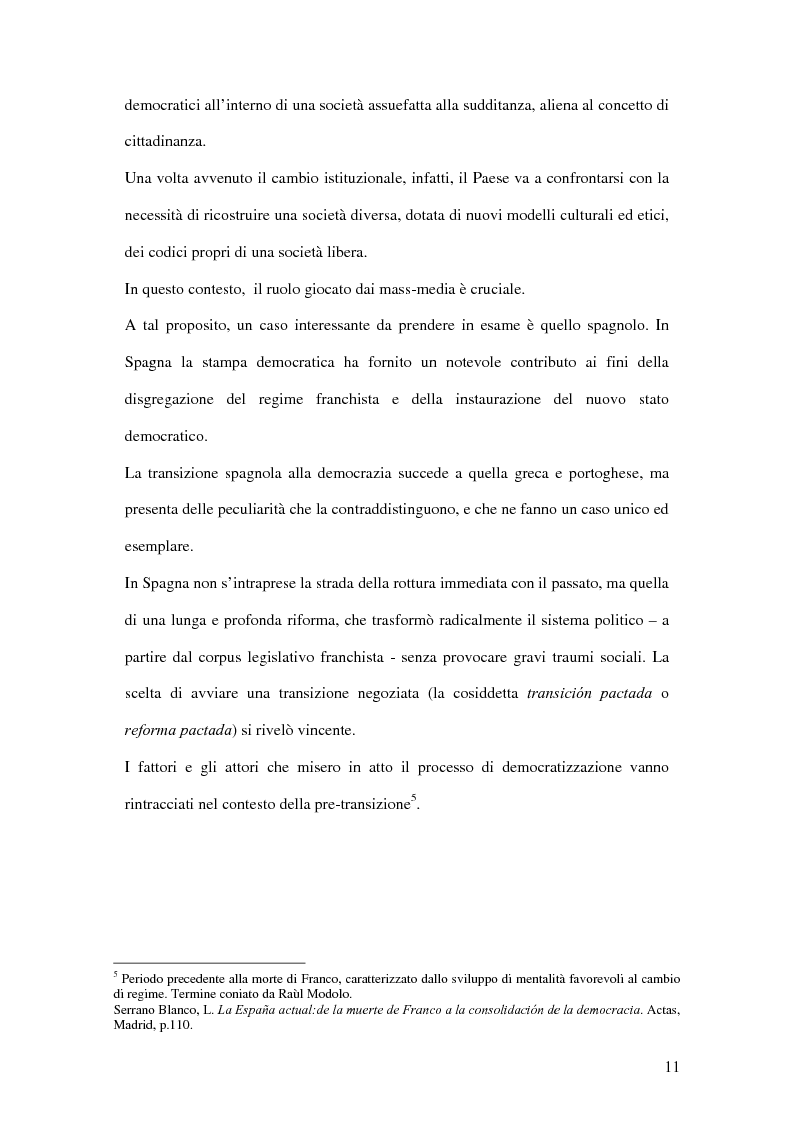 Anteprima della tesi: Il ruolo de El País nella transizione democratica spagnola tra il 1976 e il 1982, Pagina 7