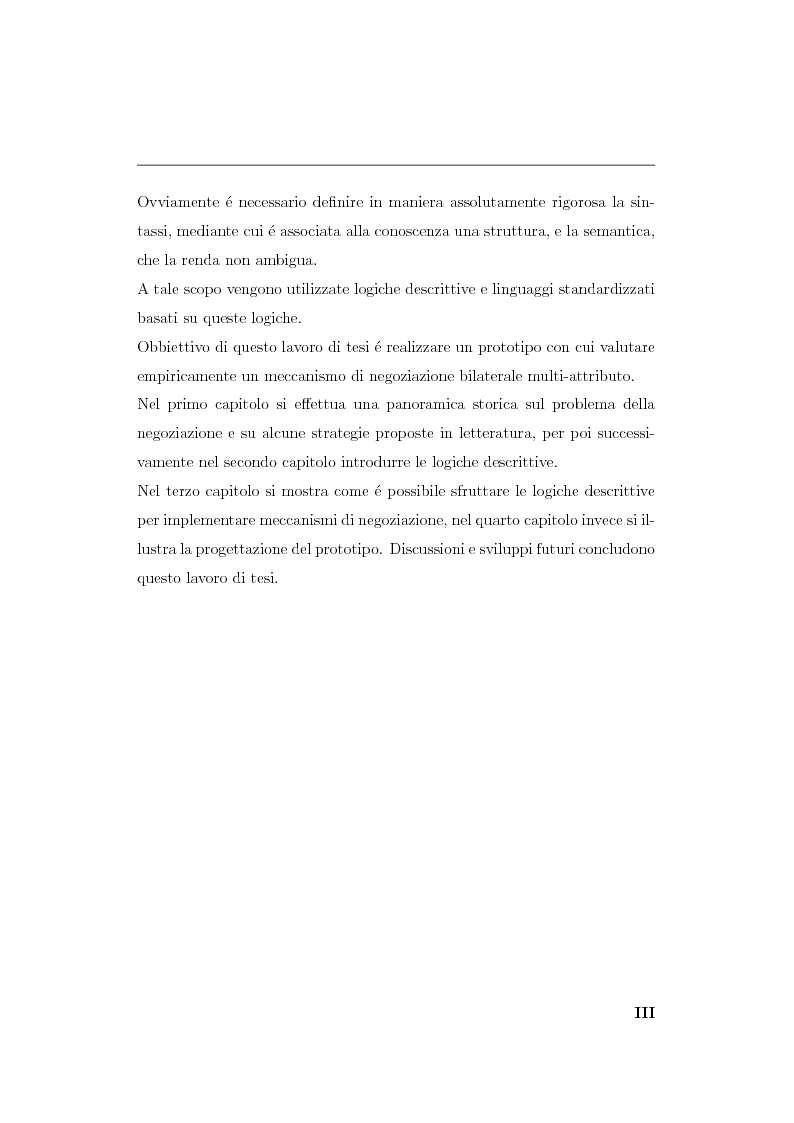 Anteprima della tesi: Progetto e realizzazione di un sistema per la negoziazione multiattributo con informazione incompleta, Pagina 3