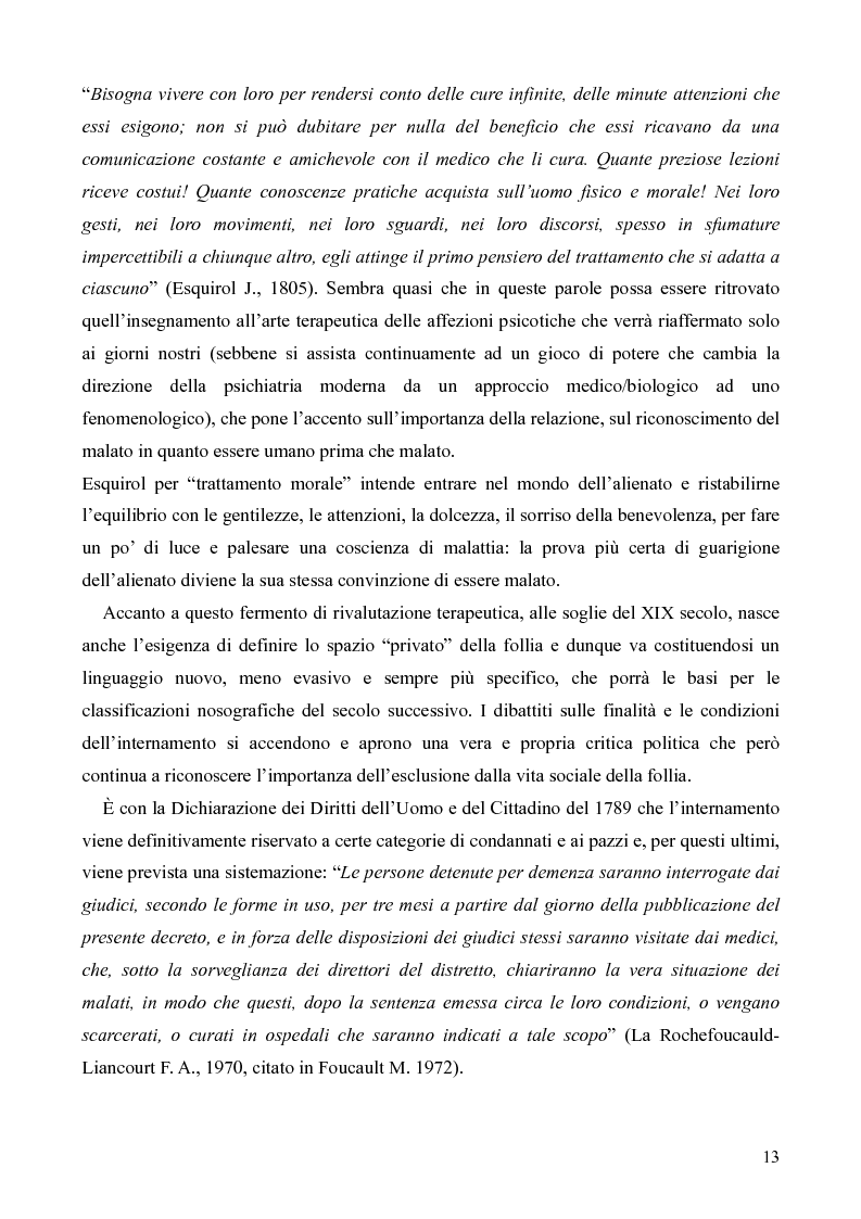 Anteprima della tesi: Il servizio territoriale di salute mentale - Riflessioni per una cura possibile, Pagina 12