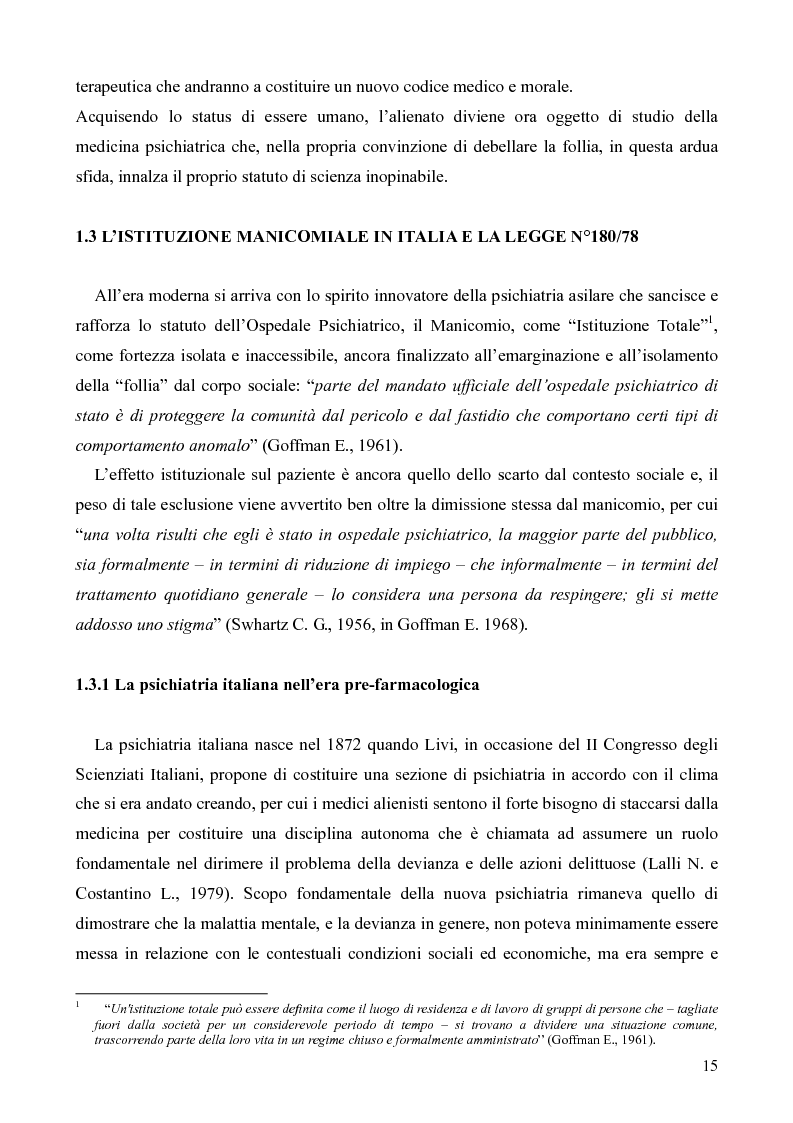 Anteprima della tesi: Il servizio territoriale di salute mentale - Riflessioni per una cura possibile, Pagina 14