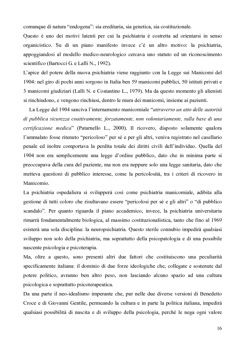 Anteprima della tesi: Il servizio territoriale di salute mentale - Riflessioni per una cura possibile, Pagina 15