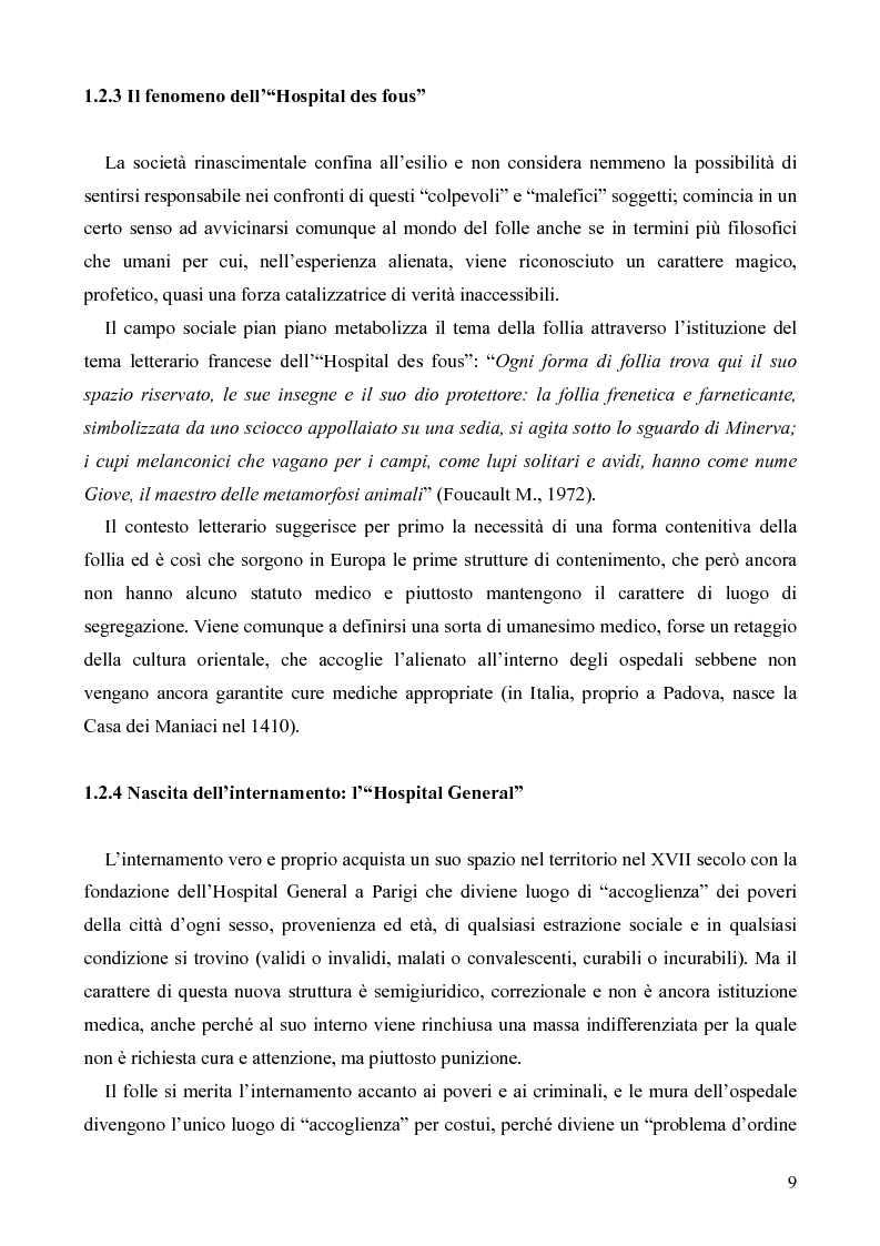 Anteprima della tesi: Il servizio territoriale di salute mentale - Riflessioni per una cura possibile, Pagina 8