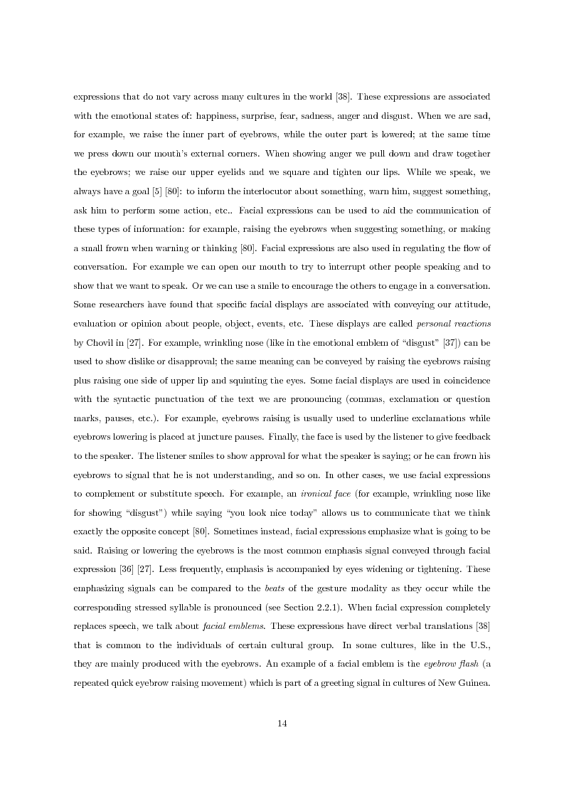 Anteprima della tesi: Multimodal Distinctive Behavior for Expressive Embodied Conversational Agents, Pagina 13