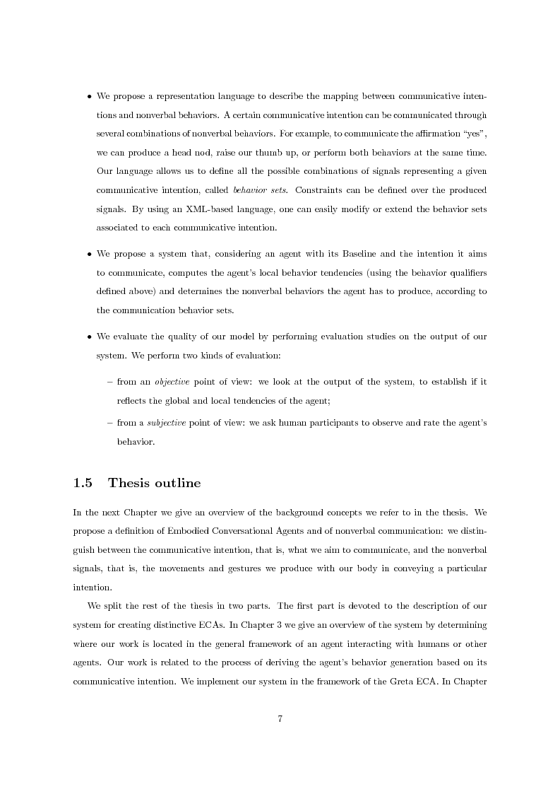 Anteprima della tesi: Multimodal Distinctive Behavior for Expressive Embodied Conversational Agents, Pagina 6