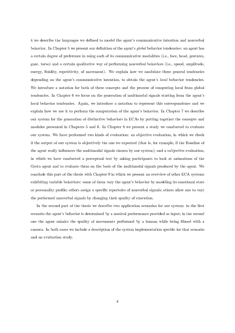 Anteprima della tesi: Multimodal Distinctive Behavior for Expressive Embodied Conversational Agents, Pagina 7