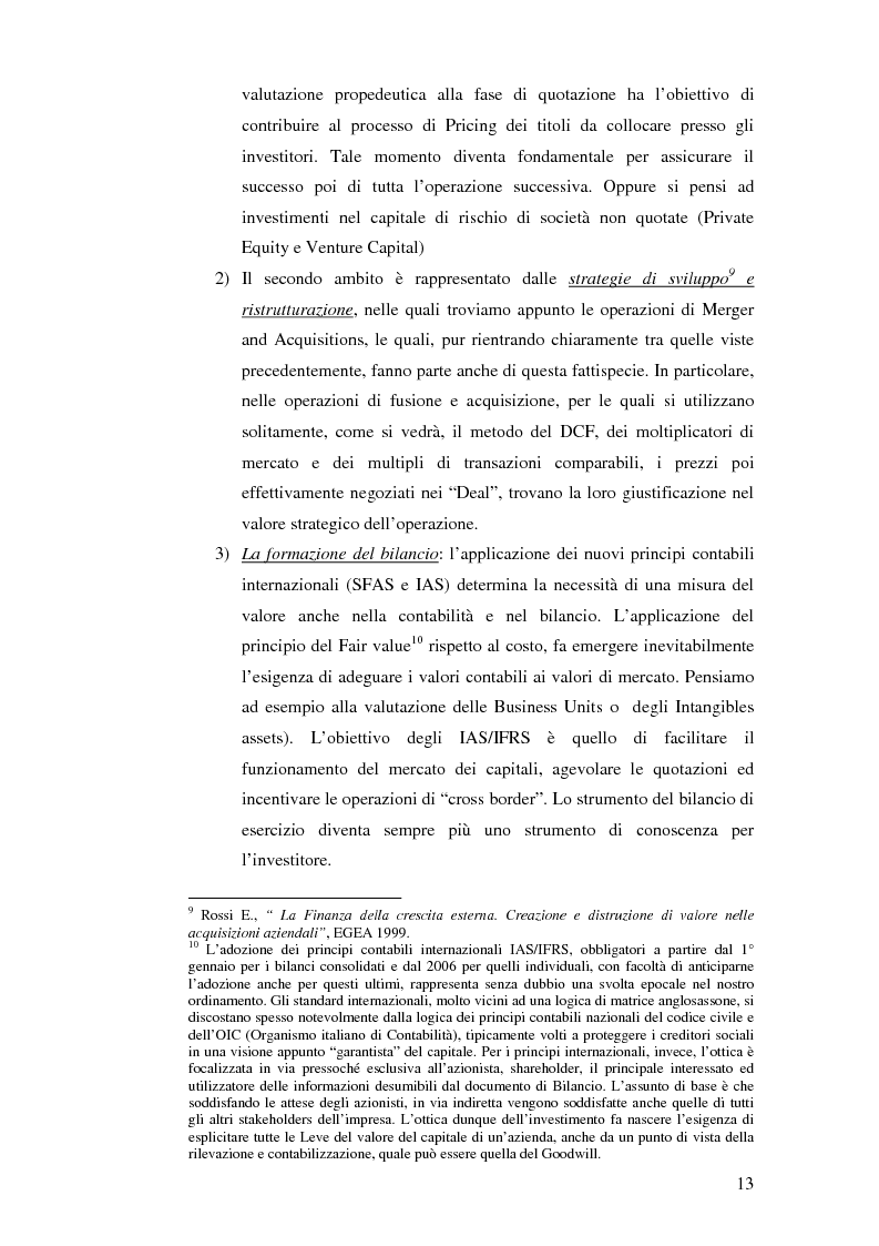 Anteprima della tesi: I nuovi approcci valutativi nelle operazioni di Merger and acquistion. La fusione di I.Net S.p.A. in BT Italia S.p.A., Pagina 10