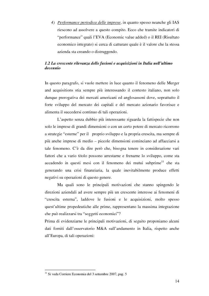Anteprima della tesi: I nuovi approcci valutativi nelle operazioni di Merger and acquistion. La fusione di I.Net S.p.A. in BT Italia S.p.A., Pagina 11