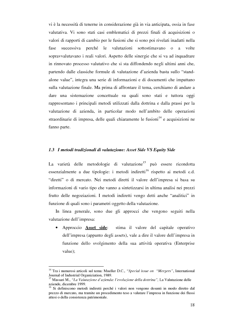 Anteprima della tesi: I nuovi approcci valutativi nelle operazioni di Merger and acquistion. La fusione di I.Net S.p.A. in BT Italia S.p.A., Pagina 15