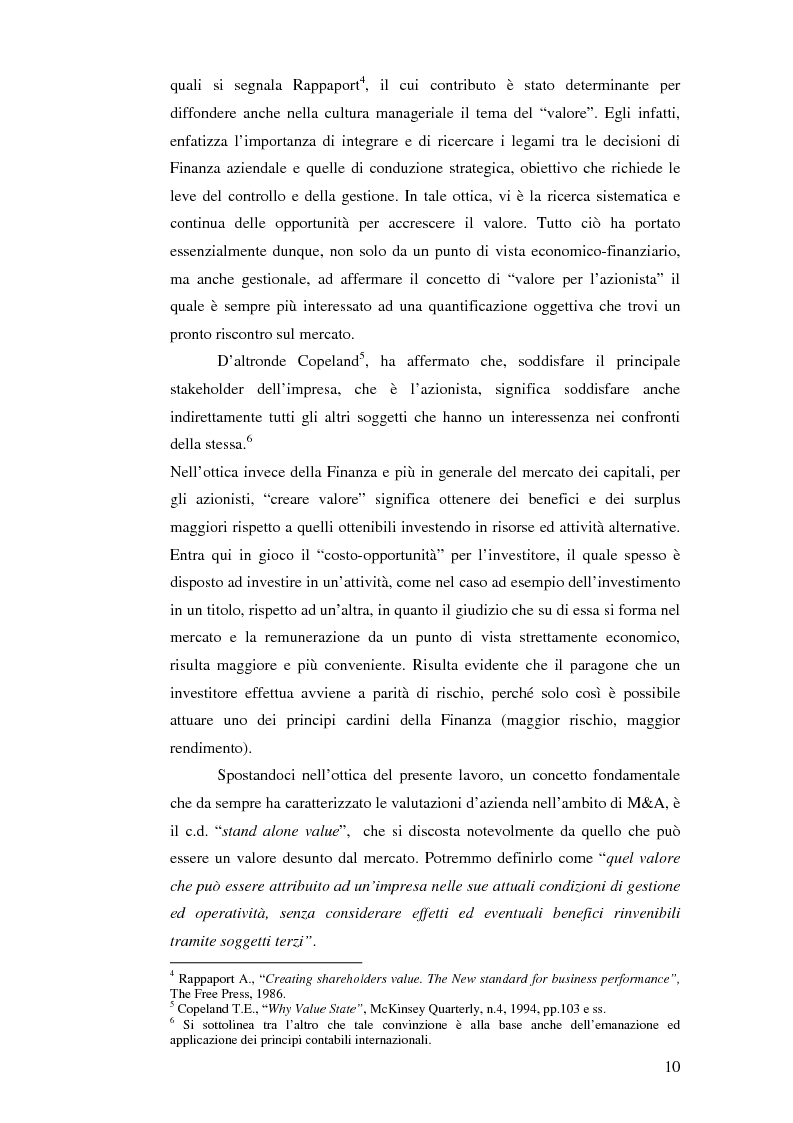 Anteprima della tesi: I nuovi approcci valutativi nelle operazioni di Merger and acquistion. La fusione di I.Net S.p.A. in BT Italia S.p.A., Pagina 7