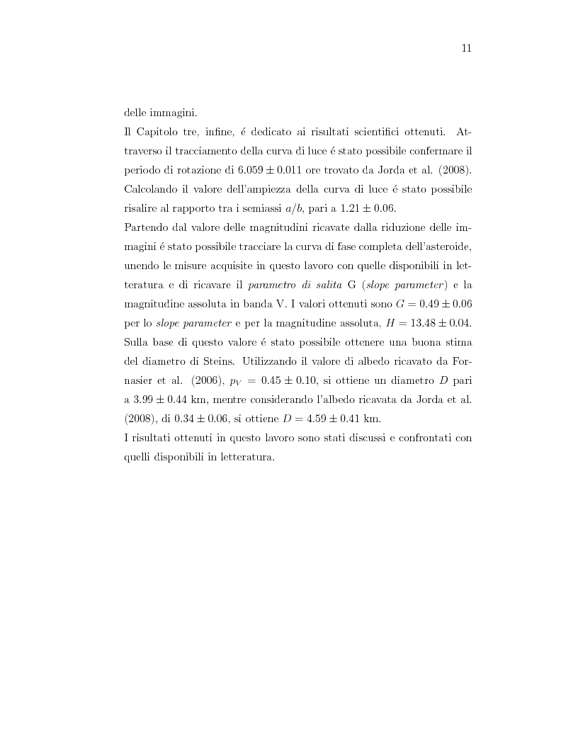 Anteprima della tesi: Fotometria dell'asteroide (2867) Steins, obiettivo della missione Rosetta, Pagina 3