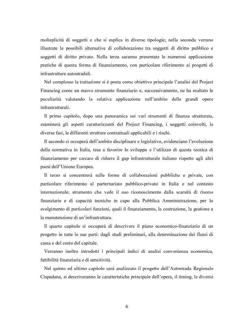 Anteprima della tesi: Il project financing ed il partenariato pubblico-privato: l'autostrada regionale Cispadana, Pagina 2