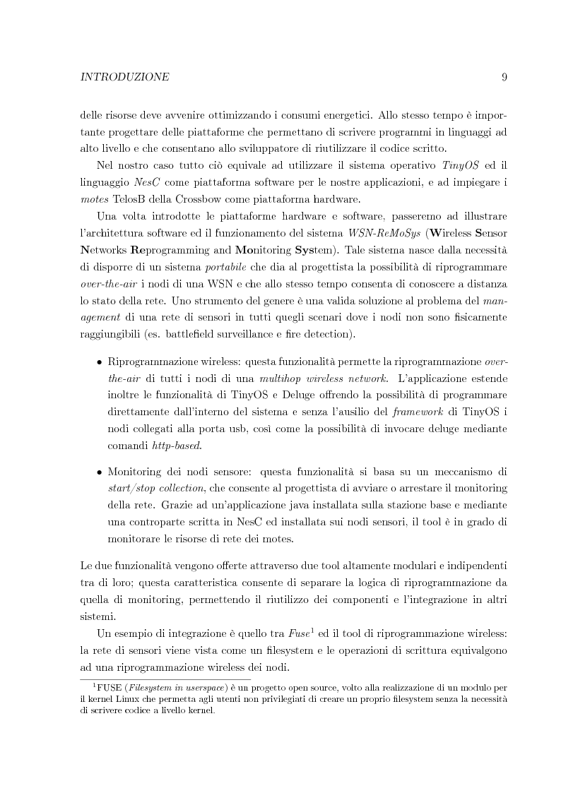 Anteprima della tesi: Sistema per la riprogrammazione wireless ed il monitoraggio delle reti di sensori wireless, Pagina 2