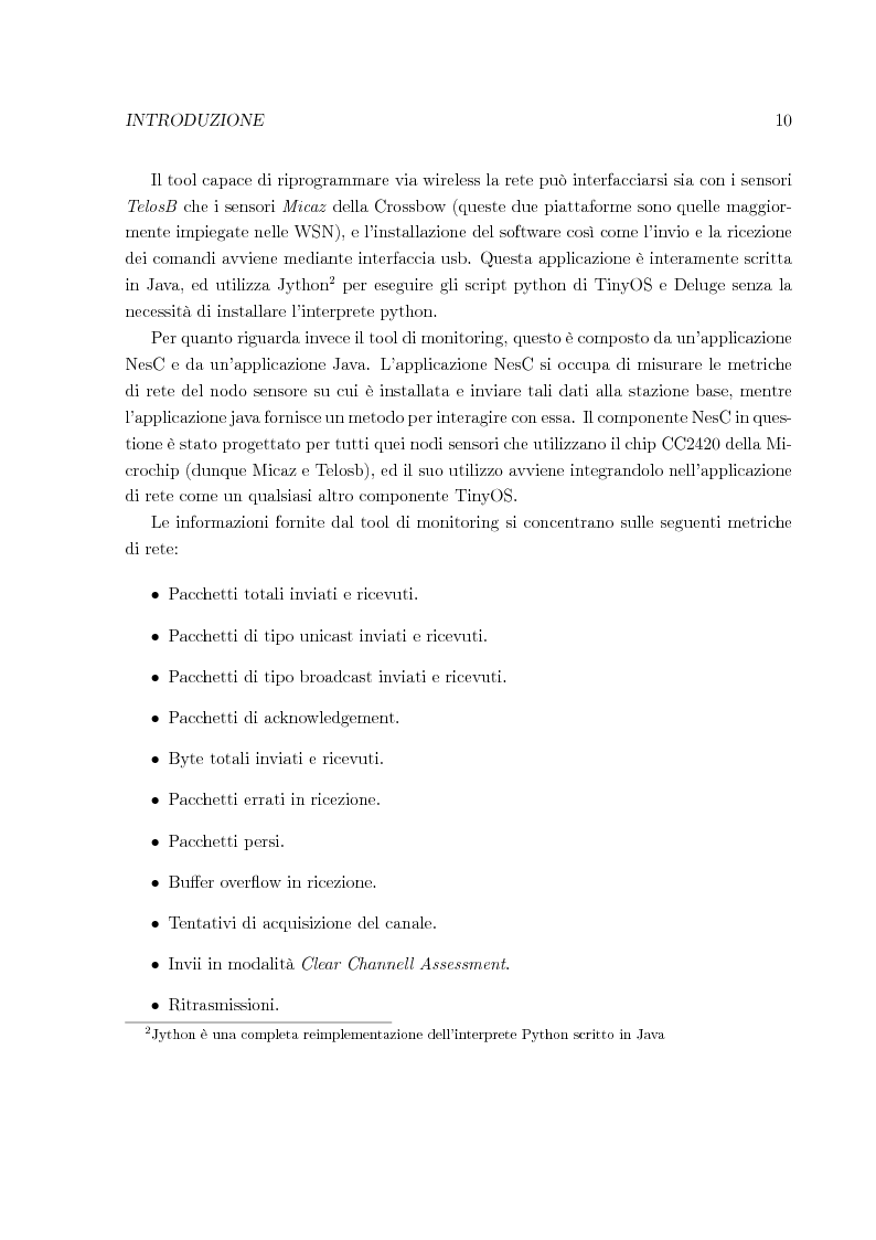 Anteprima della tesi: Sistema per la riprogrammazione wireless ed il monitoraggio delle reti di sensori wireless, Pagina 3