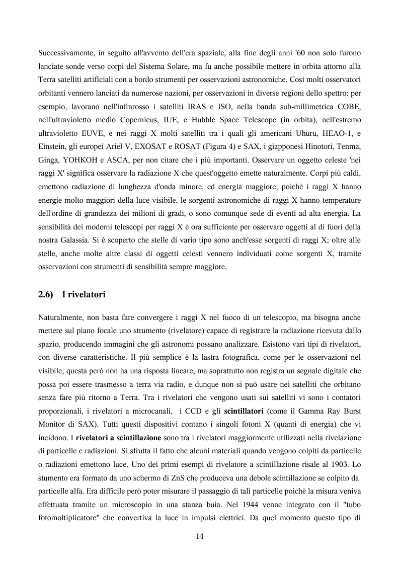 Anteprima della tesi: Ricerca automatica di eventi transienti e problemi di archiviazione ed analisi dei dati del satellite per astronomia X BeppoSAX, Pagina 9