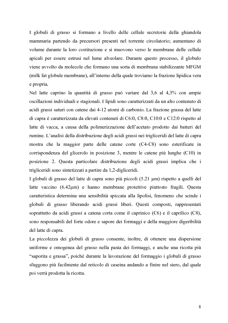 Anteprima della tesi: Caratterizzazione enzimatica ed elettroforetica del latte di capra Garganica, Pagina 5
