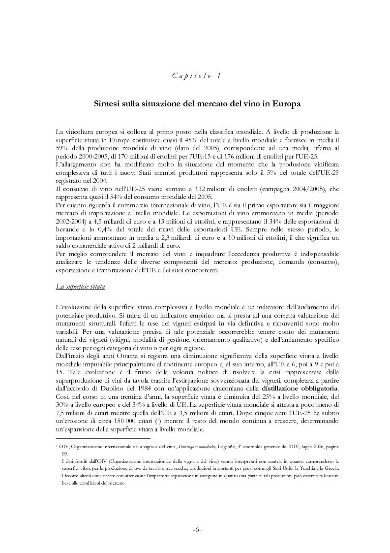 Anteprima della tesi: L'economia del settore vitivinicolo in Europa ed in Italia - Illustrazione dei percorsi economici per una riforma del settore, Pagina 2