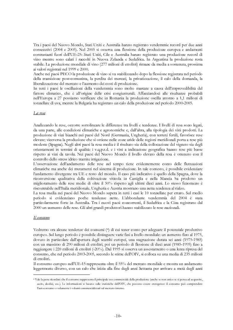 Anteprima della tesi: L'economia del settore vitivinicolo in Europa ed in Italia - Illustrazione dei percorsi economici per una riforma del settore, Pagina 6