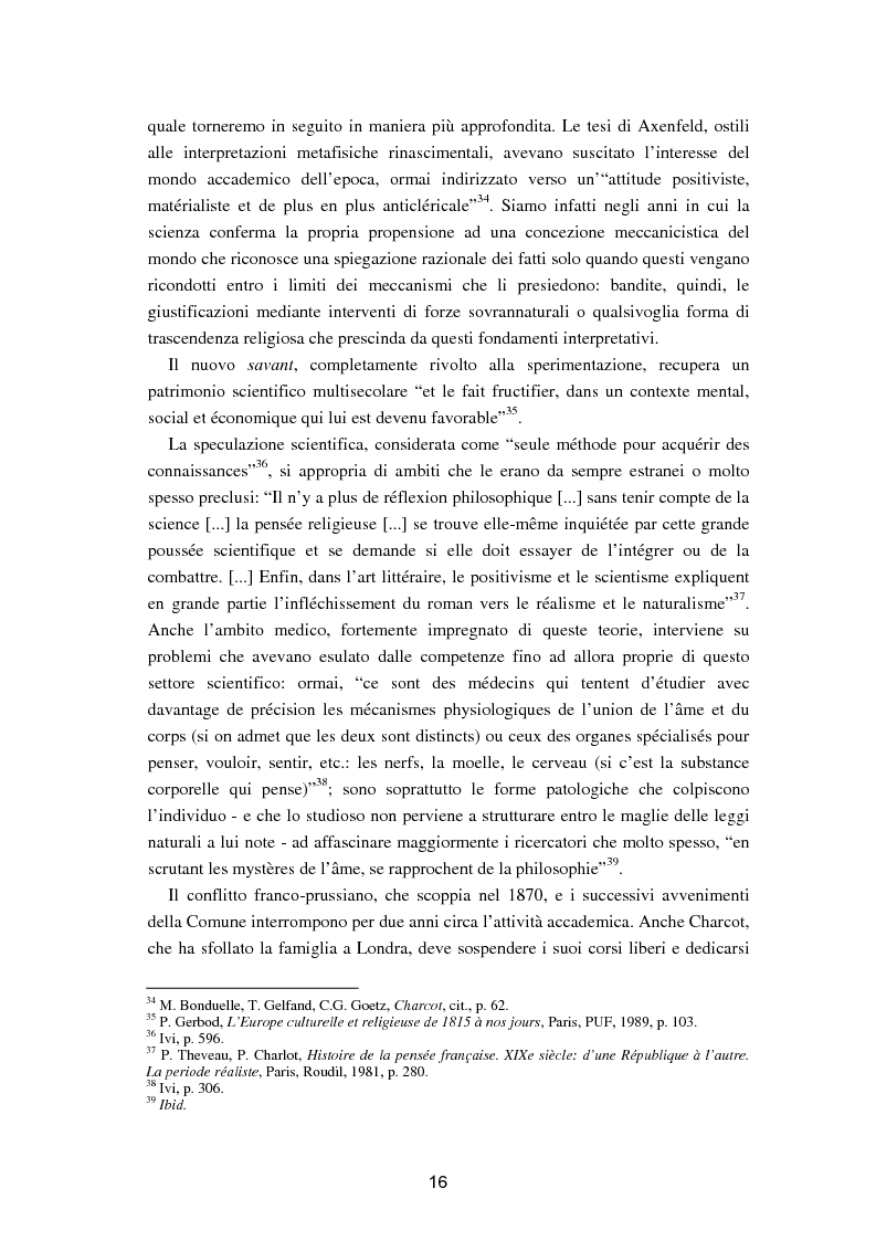Anteprima della tesi: L'isteria nel romanzo francese "fin de siècle": Charcot e la sua dottrina in Claretie e Bonnetain, Pagina 13