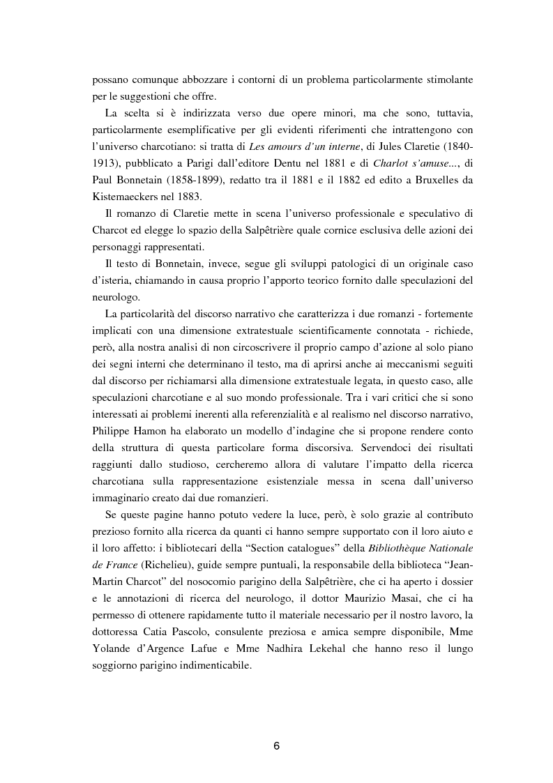 Anteprima della tesi: L'isteria nel romanzo francese "fin de siècle": Charcot e la sua dottrina in Claretie e Bonnetain, Pagina 3