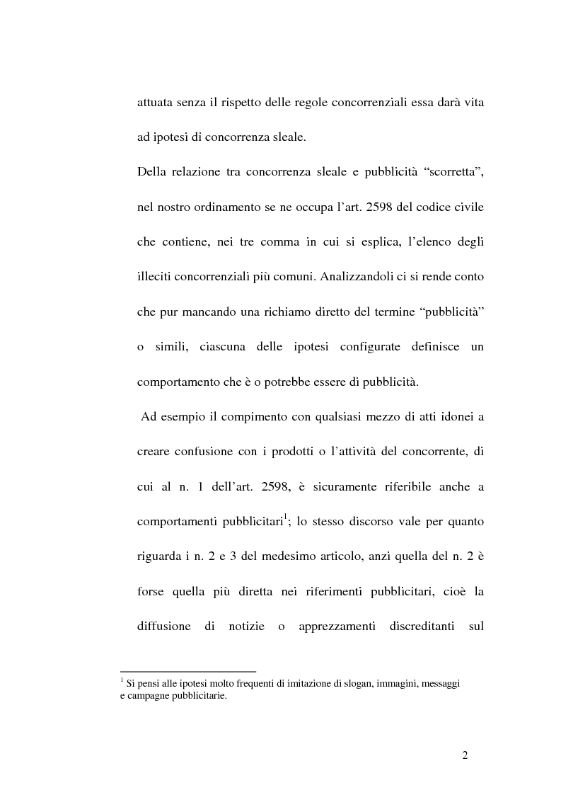 Anteprima della tesi: Concorrenza sleale e pubblicità, Pagina 2