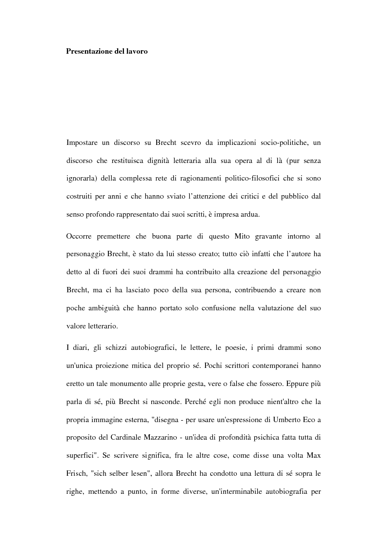 Anteprima della tesi: Der gute Mensch von Sezuan e il Brecht maturo nel contesto del '900, Pagina 2