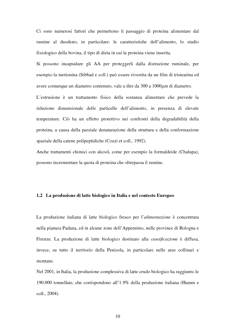Anteprima della tesi: Utilizzo di fonti proteiche alternative alla soia nell'alimentazione biologica della vacca da latte in alpeggio, Pagina 5