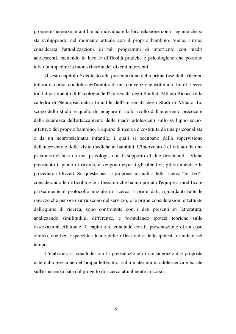 Anteprima della tesi: La maternità in adolescenza: fattori di rischio e di protezione e modelli di intervento, Pagina 3
