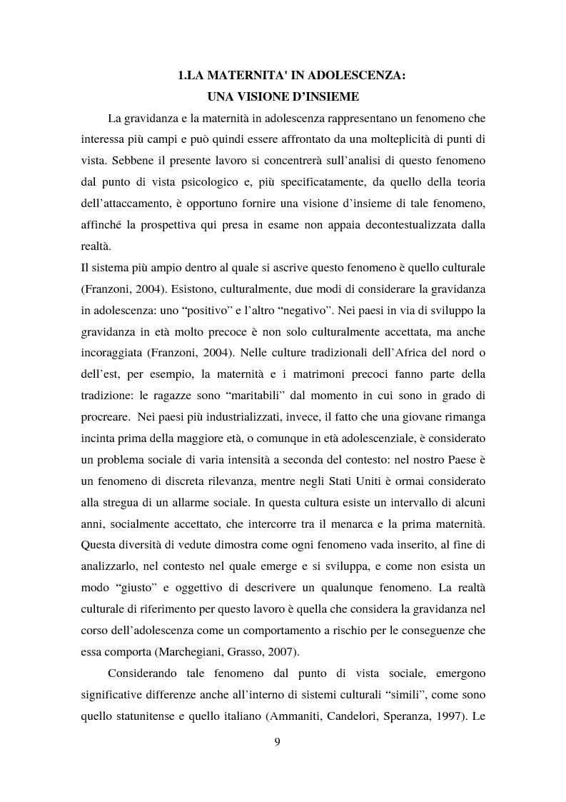 Anteprima della tesi: La maternità in adolescenza: fattori di rischio e di protezione e modelli di intervento, Pagina 4
