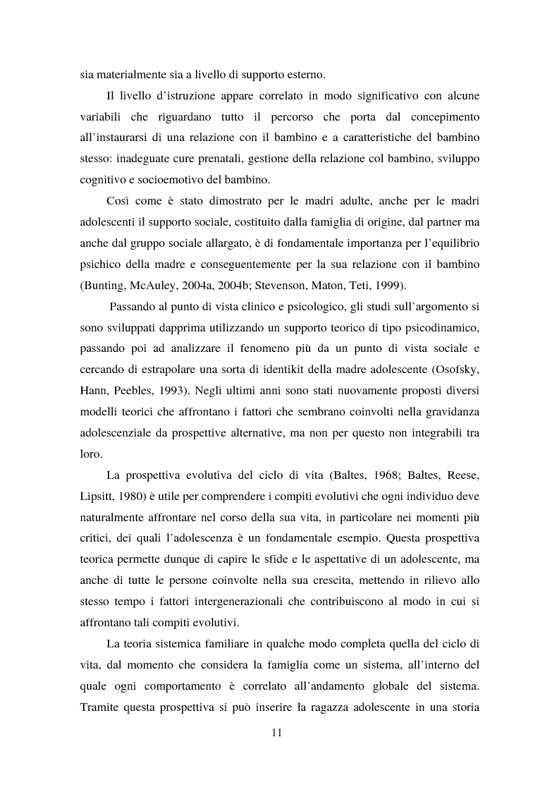 Anteprima della tesi: La maternità in adolescenza: fattori di rischio e di protezione e modelli di intervento, Pagina 6