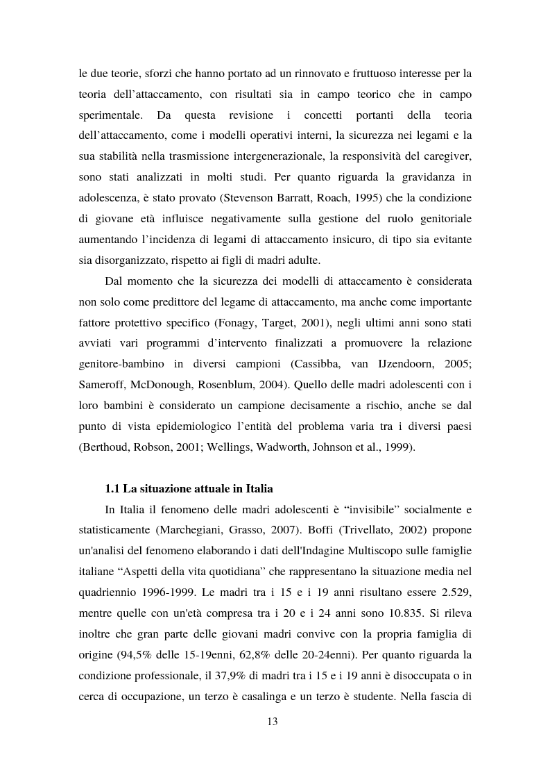 Anteprima della tesi: La maternità in adolescenza: fattori di rischio e di protezione e modelli di intervento, Pagina 8