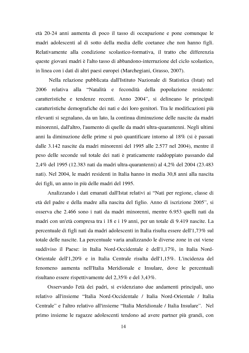 Anteprima della tesi: La maternità in adolescenza: fattori di rischio e di protezione e modelli di intervento, Pagina 9