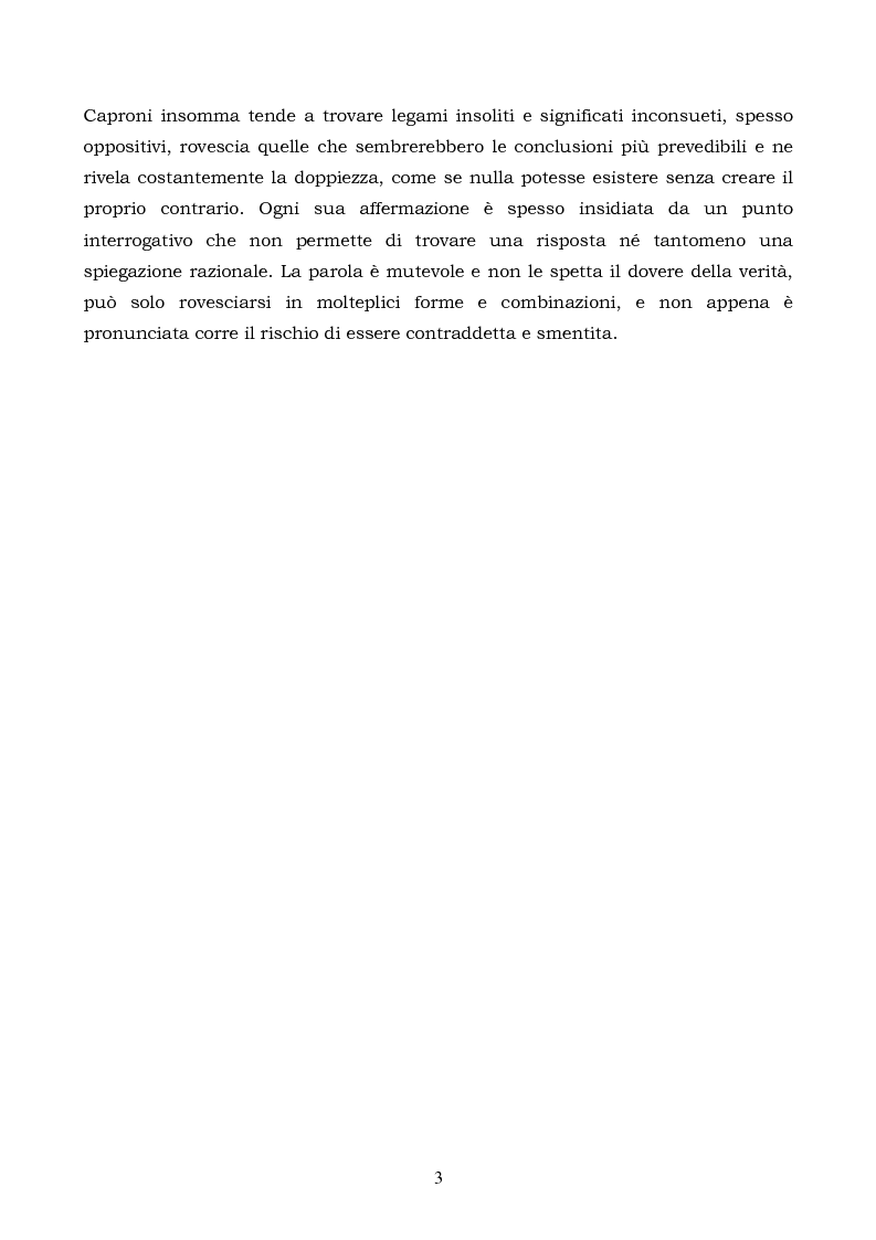 Anteprima della tesi: La logica binaria dell'ultimo Caproni, Pagina 3