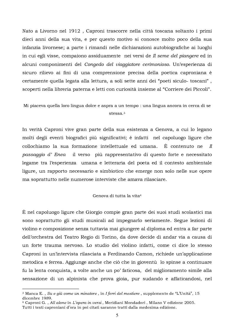 Anteprima della tesi: La logica binaria dell'ultimo Caproni, Pagina 5
