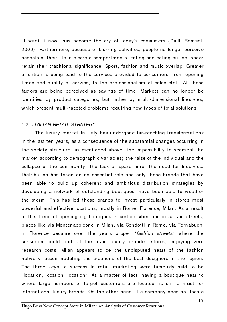 Anteprima della tesi: Hugo Boss New Concept Store in Milan: an Analysis of Customer Reactions, Pagina 10