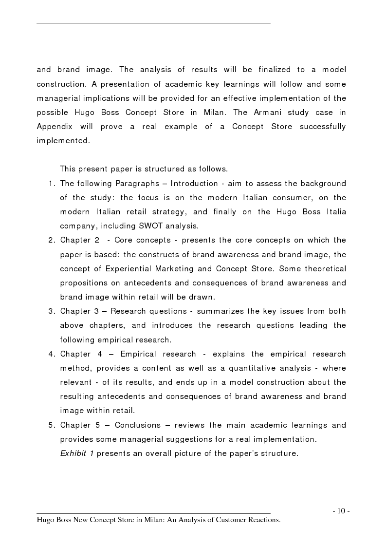 Anteprima della tesi: Hugo Boss New Concept Store in Milan: an Analysis of Customer Reactions, Pagina 5