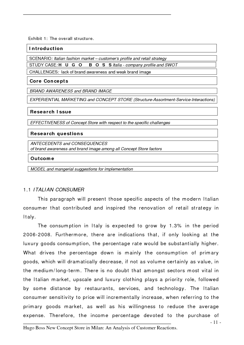 Anteprima della tesi: Hugo Boss New Concept Store in Milan: an Analysis of Customer Reactions, Pagina 6