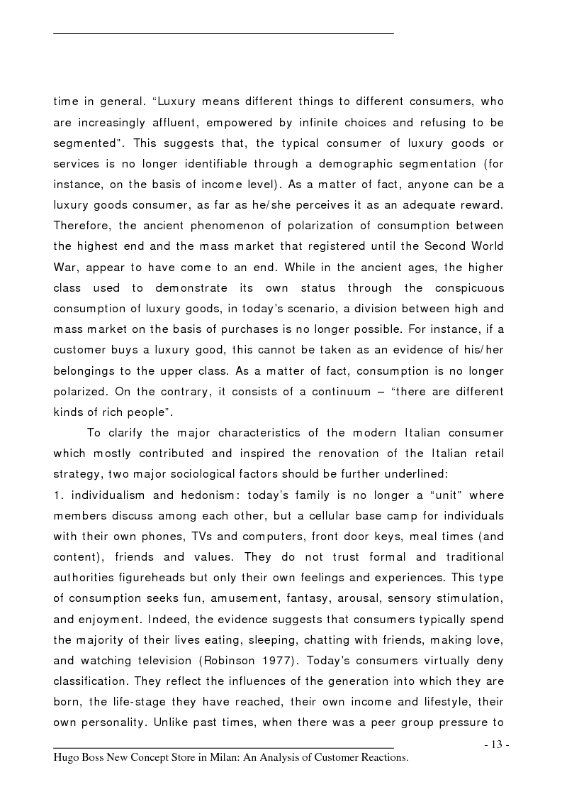 Anteprima della tesi: Hugo Boss New Concept Store in Milan: an Analysis of Customer Reactions, Pagina 8
