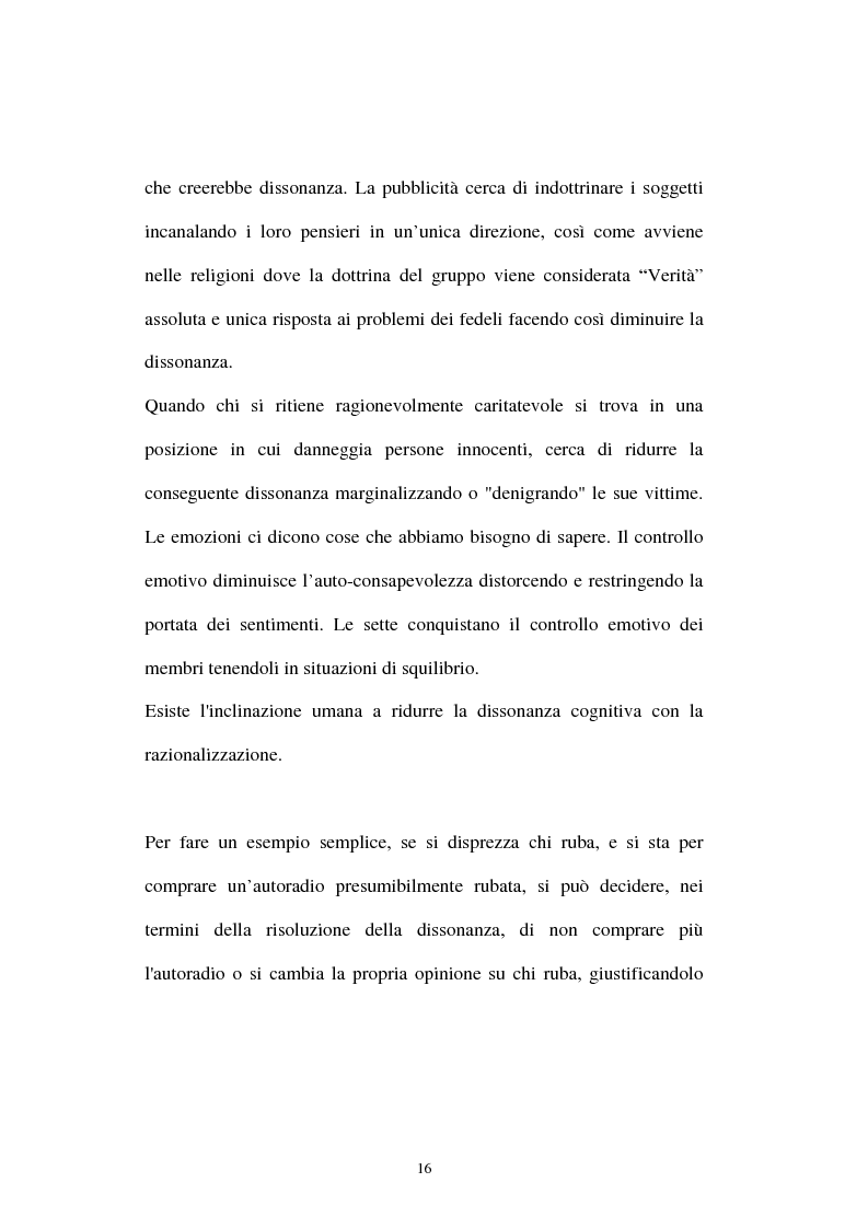 Anteprima della tesi: Dissonanza cognitiva: l'evoluzione della teoria e le possibili applicazioni, Pagina 12