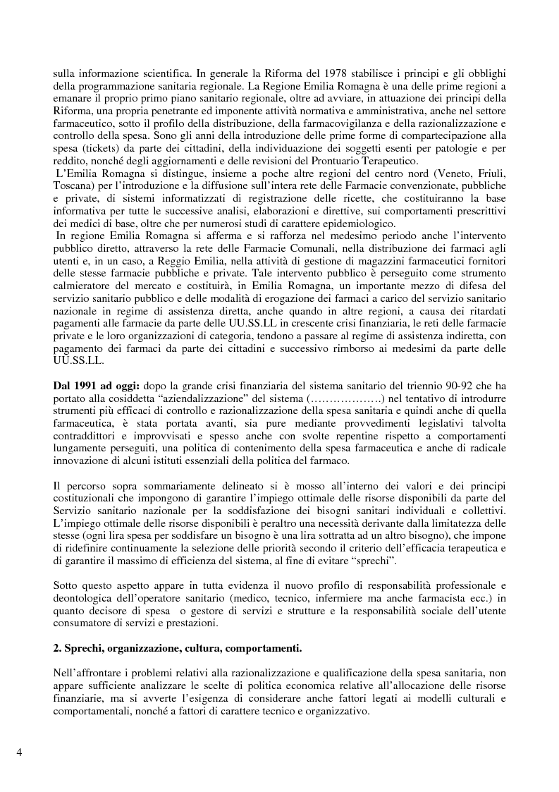 Anteprima della tesi: Il problema del controllo e del contenimento dei consumi e della spesa farmaceutica nel Sistema Sanitario Nazionale, con particolare riferimento alle iniziative della regione Emilia Romagna, Pagina 2