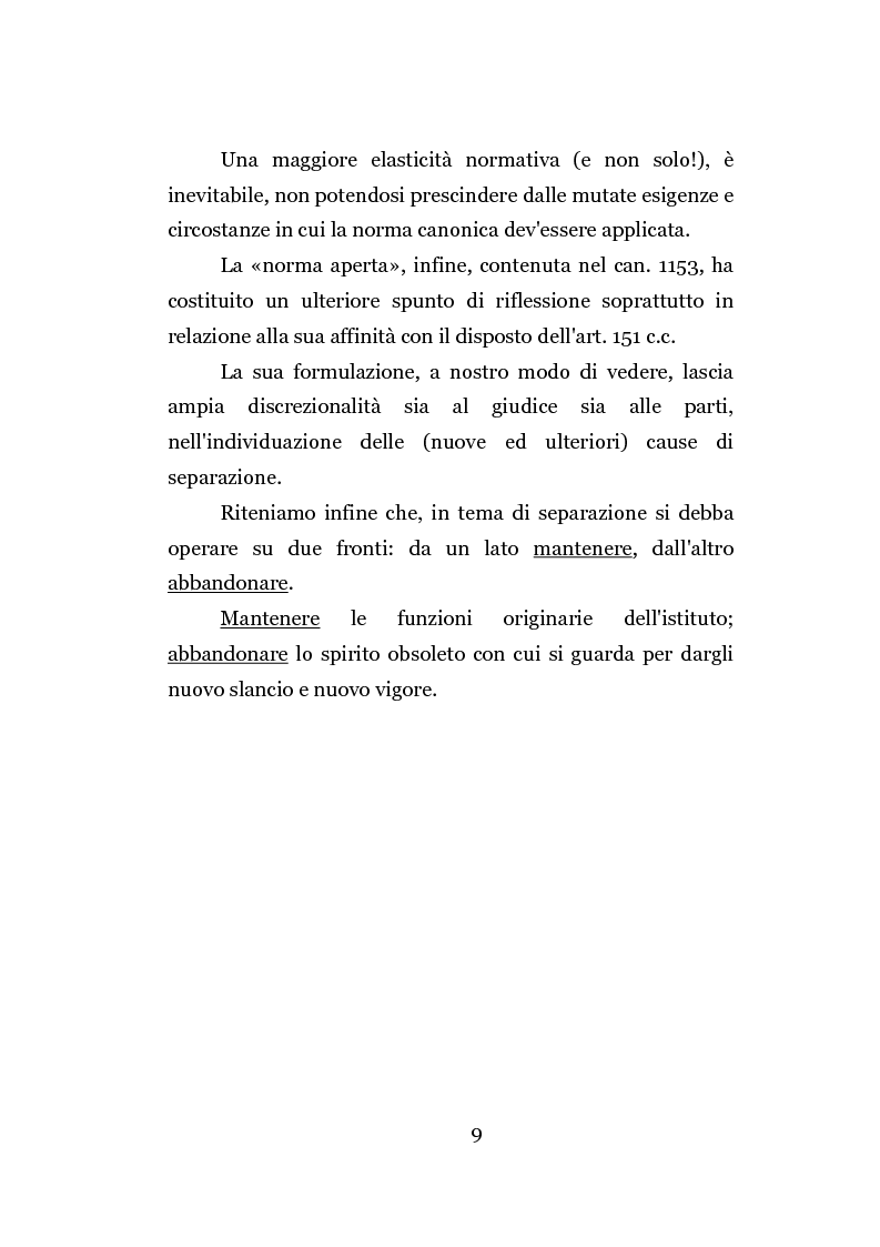 Anteprima della tesi: La separazione dei coniugi manente vinculo, Pagina 3