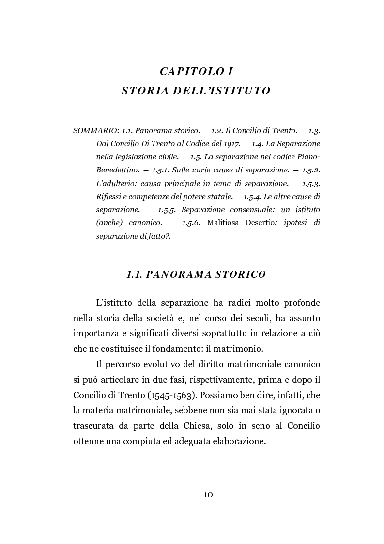 Anteprima della tesi: La separazione dei coniugi manente vinculo, Pagina 4