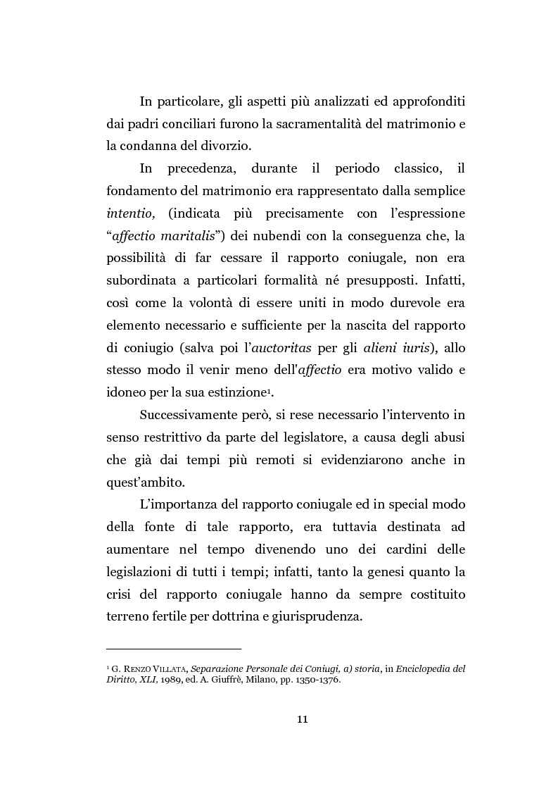 Anteprima della tesi: La separazione dei coniugi manente vinculo, Pagina 5