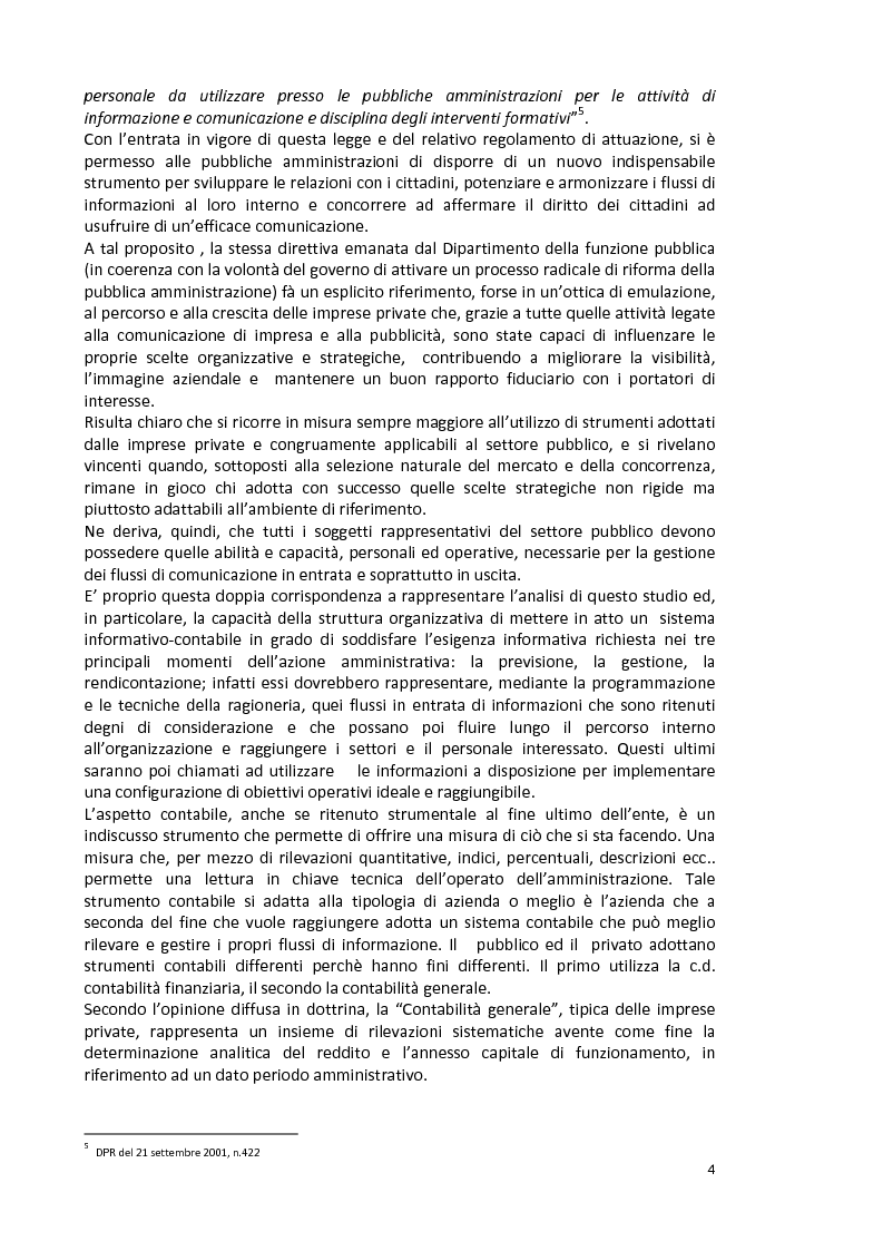 Anteprima della tesi: La capacità informativa del sistema contabile degli enti locali. Il caso del comune di Quartu Sant'Elena., Pagina 5