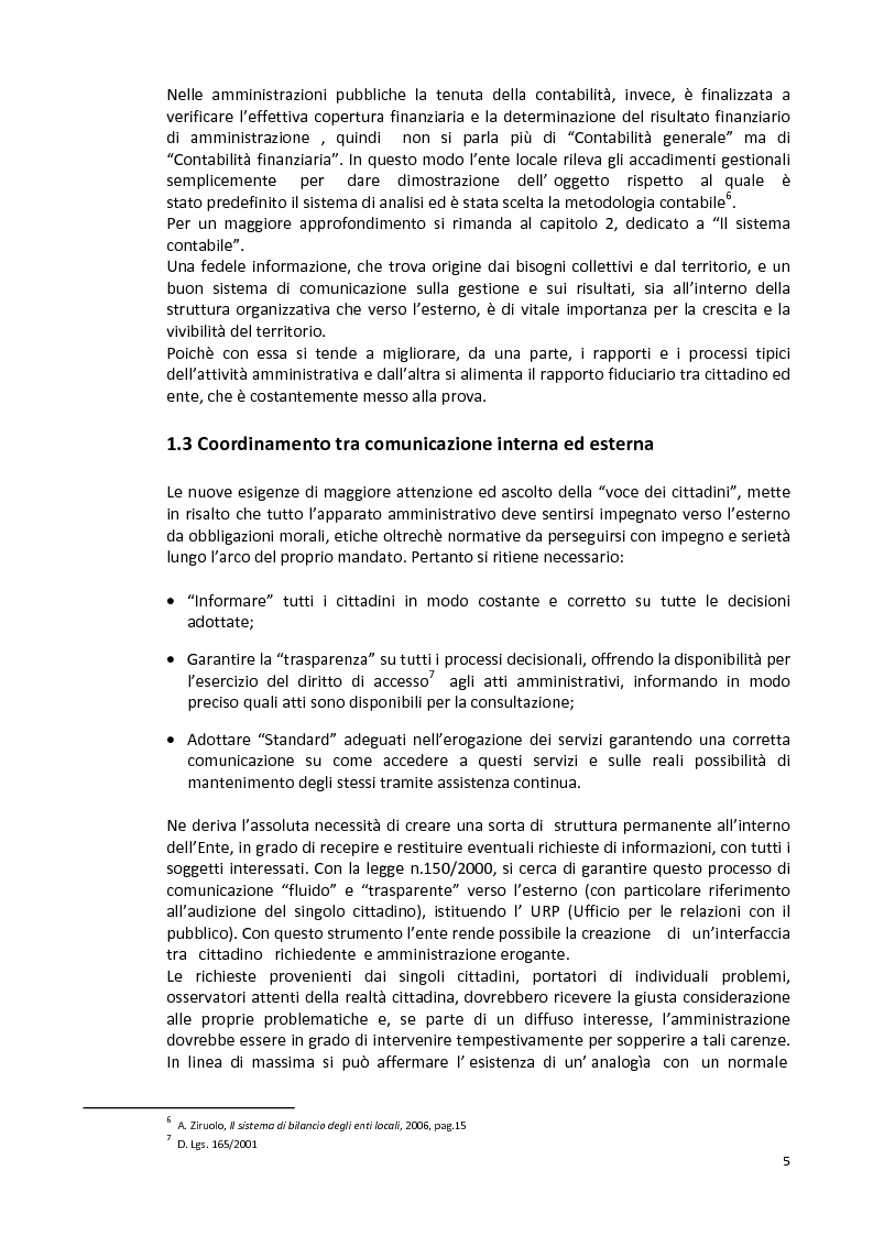 Anteprima della tesi: La capacità informativa del sistema contabile degli enti locali. Il caso del comune di Quartu Sant'Elena., Pagina 6