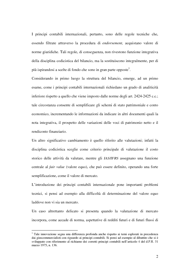 Anteprima della tesi: Profili innovativi e problematiche giuridiche inerenti ai principi contabili internazionali. Il caso degli strumenti finanziari., Pagina 2