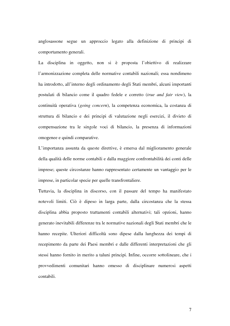 Anteprima della tesi: Profili innovativi e problematiche giuridiche inerenti ai principi contabili internazionali. Il caso degli strumenti finanziari., Pagina 7